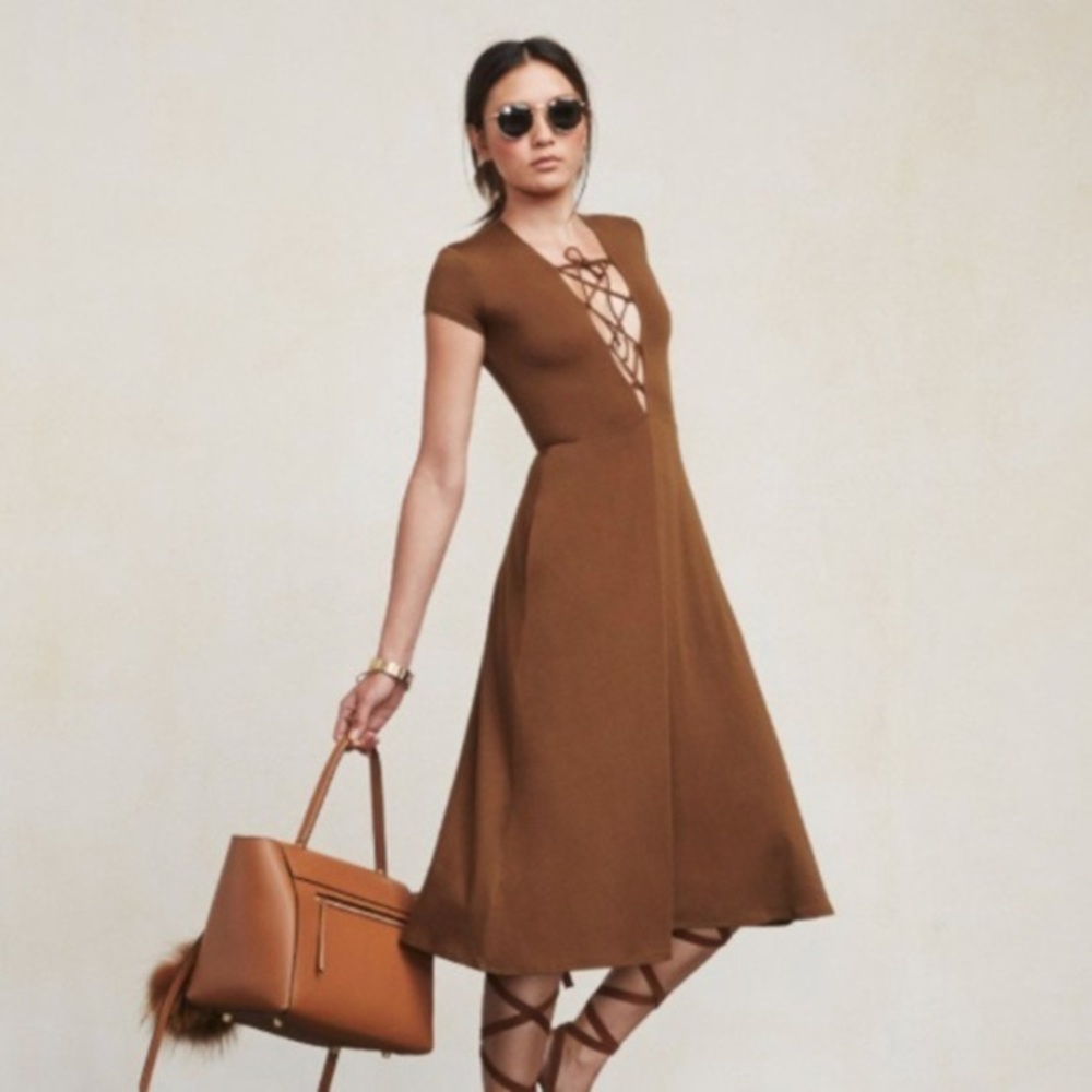 Reformation Sandy Lace Up Dress